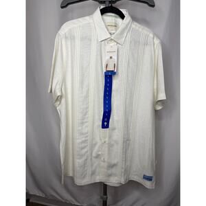 Scotch & Soda Textured Linen Resort-Style Casual Shirt (Cuban Guayabera) - NWT